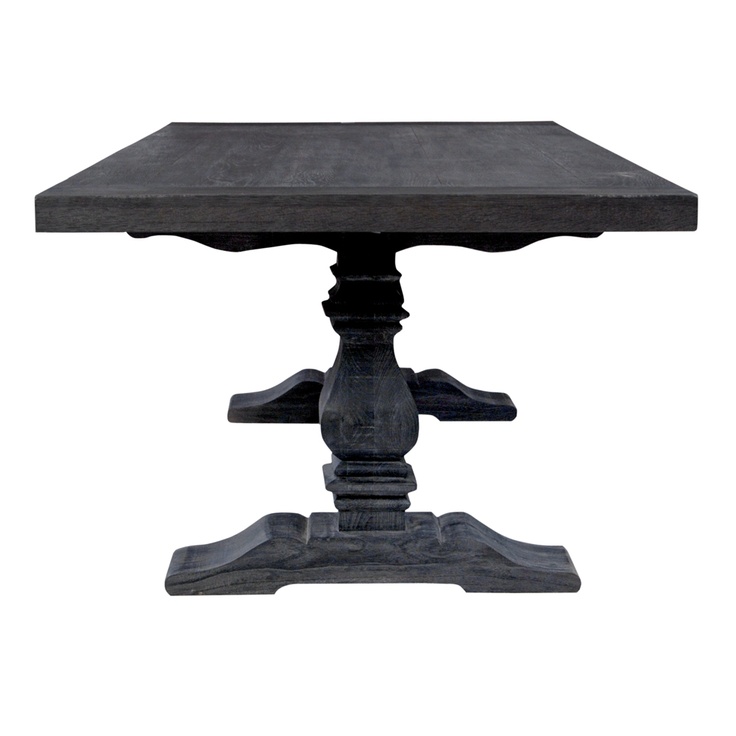736x736px 6 Ultimate Black Trestle Dining Table Picture in Furniture