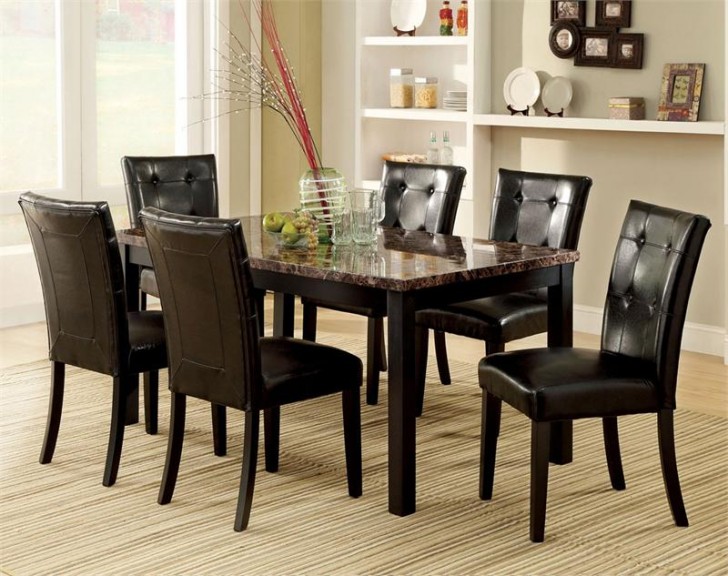 Dining Room , 8 Hottest Faux Marble Dining Table : Boulder Espresso Dining Table Set