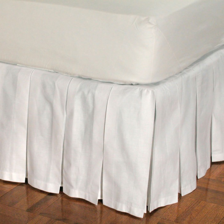 Furniture , 8 Nice Bedskirt : Box Pleat Cotton Bedskirt