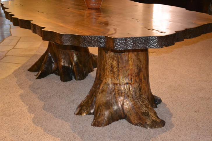 Furniture , 7 Amazing Tree Stump Dining Table : Cabin Dining Table