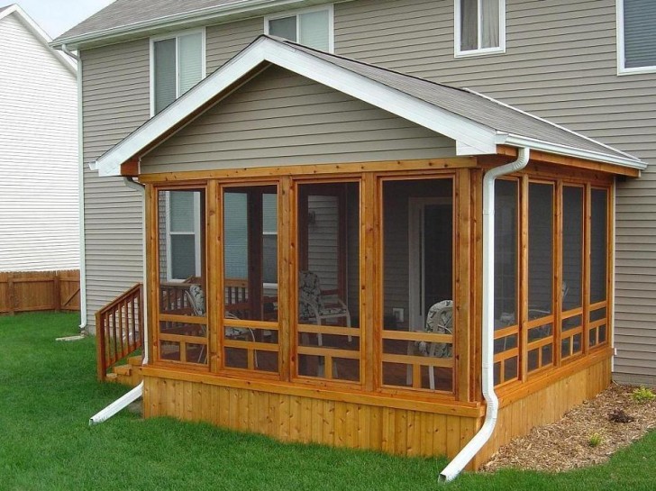 Homes , 8 Stunning Screened porch ideas : Cedar Screen Porch