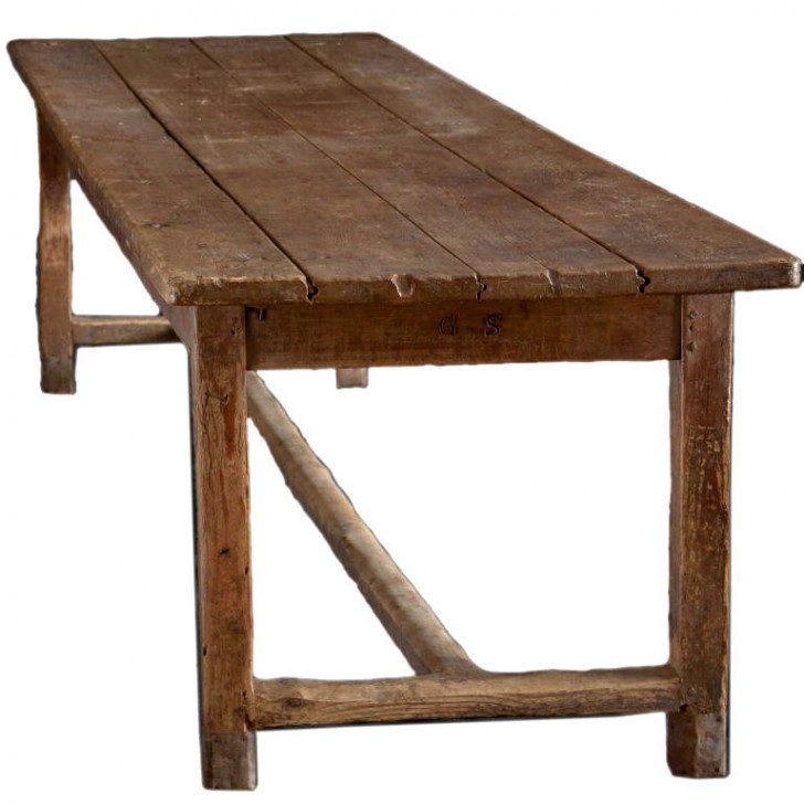 Furniture , 7 Charming Primitive Dining Table : Century French Monastery Table