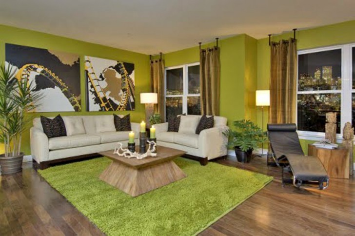 Interior Design , 8 Unique interior design paint ideas home : Classic Green Wall Living Room