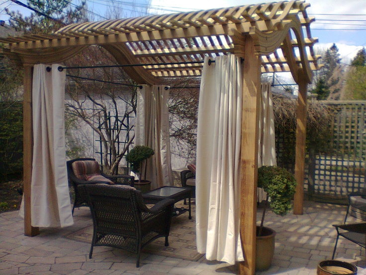 736x552px 8 Outstanding Pergola Curtains Picture in Homes