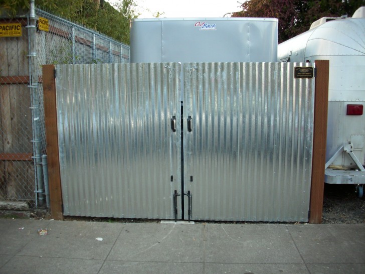Others , 7 Unique Corrugated metal fence : Corrugated Metal Utility Gate