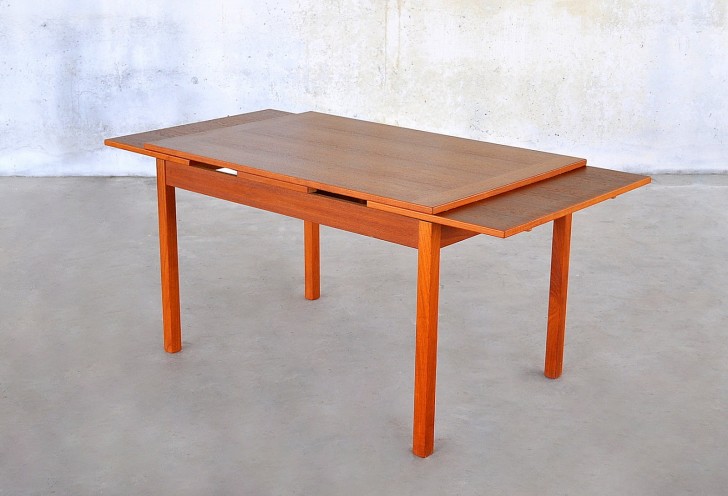 Furniture , 4 Top Expandable Dining Room Table : Danish Modern Teak Expandable Dining Room Table