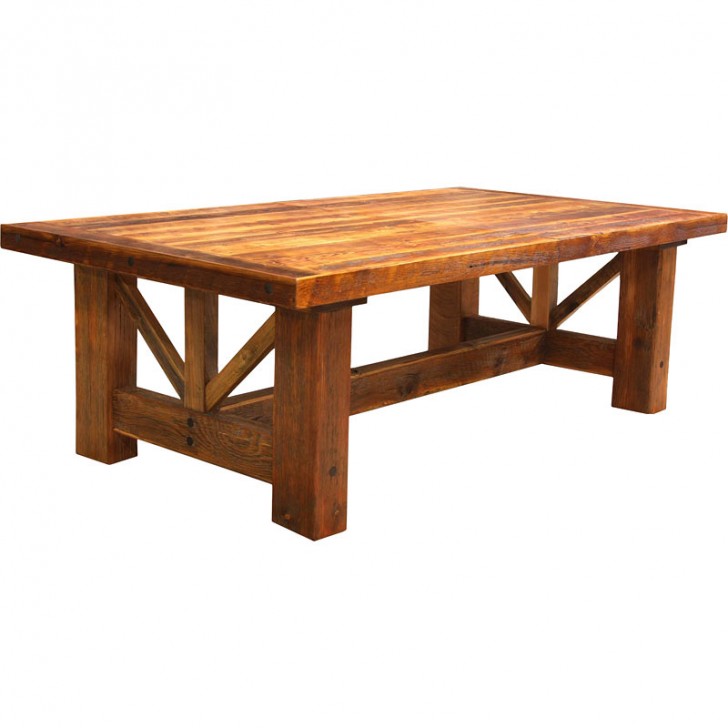 Furniture , 8 Fabulous Rustic Trestle Dining Table : Deep Creek Farmhouse Trestle Dining Table