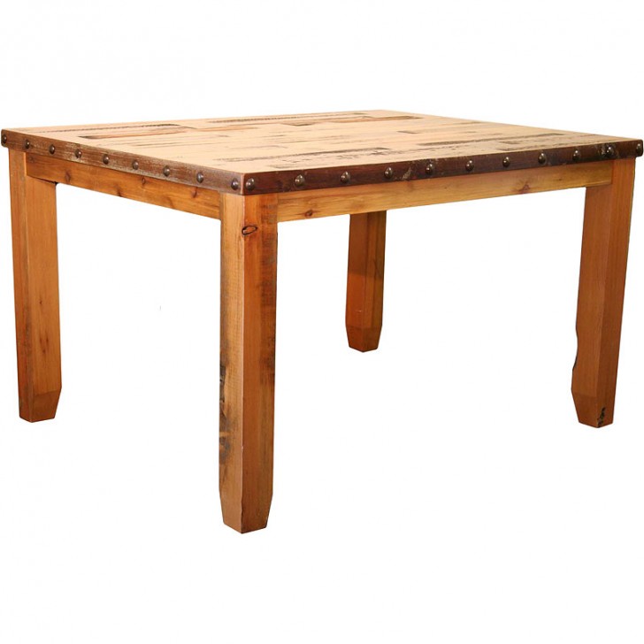 Furniture , 7 Stunning Barnwood Dining Table : Deep Creek Rustic Barnwood Square Dining Table