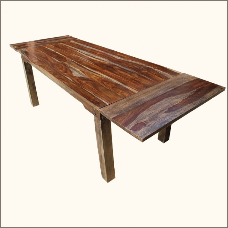 Furniture , 6 Awesome Rustic Extendable Dining Table : Dining Double Extension Table