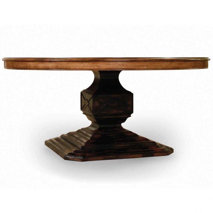 Furniture , 7 Nice Black Round Pedestal Dining Table : Ebony Round Pedestal Dining Table