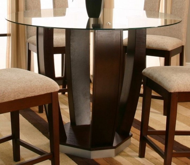 Furniture , 7 Awesome Emerson Dining Table : Emerson Collection Round Glass Pub Table
