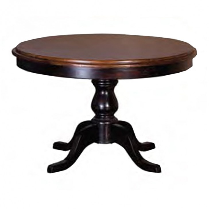 Furniture , 7 Charming Reclaimed Pine Dining Table : Espresso Reclaimed Pine Round Dining Table