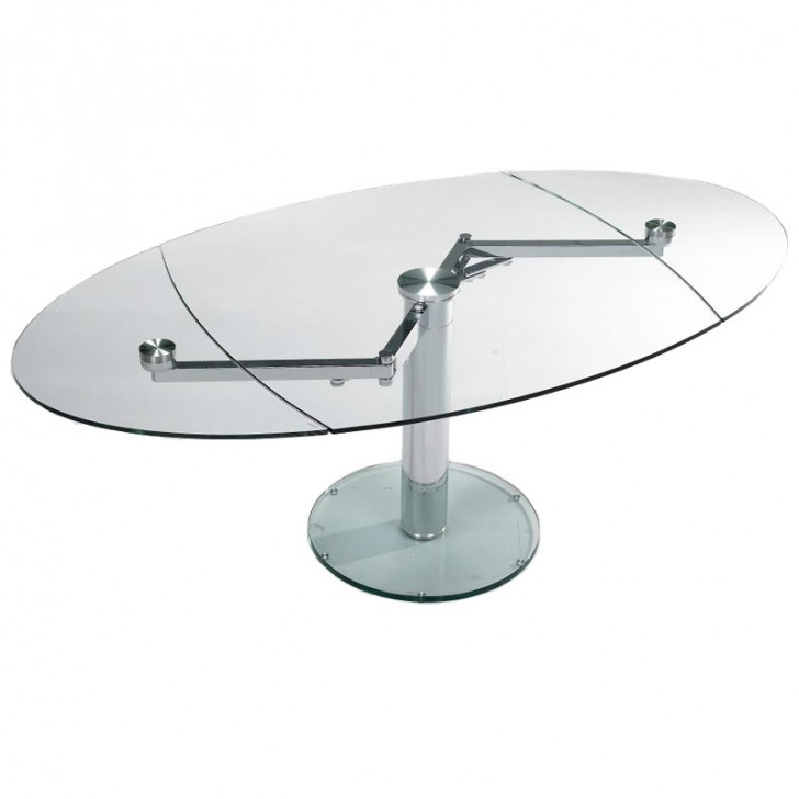 Furniture , 7 Amazing Expandable Glass Dining Table : Expandable Oval Glass Dining Table