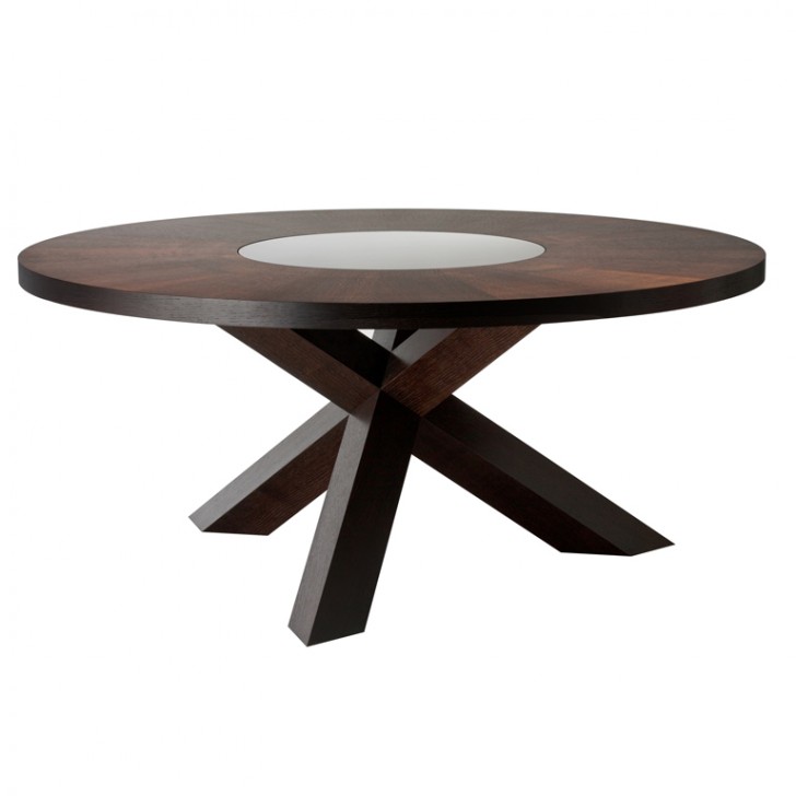 Furniture , 6 Popular Lazy Susan For Dining Table : Fumed Oak Dining Table