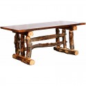 Homestead Rustic Log Trestle Dining Table , 8 Fabulous Rustic Trestle Dining Table In Furniture Category