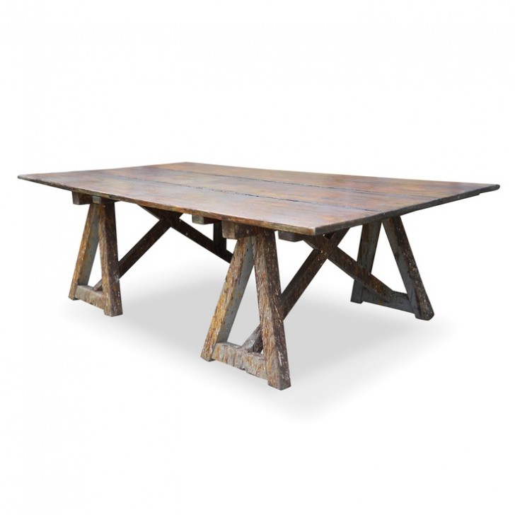 Furniture , 7 Perfect Sawhorse Dining Table : Large Sawhorse Dining Table