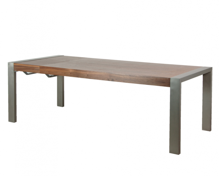 Furniture , 7 Gorgeous Modern Extendable Dining Table : Modern Industrial Walnut Extending Dining Table