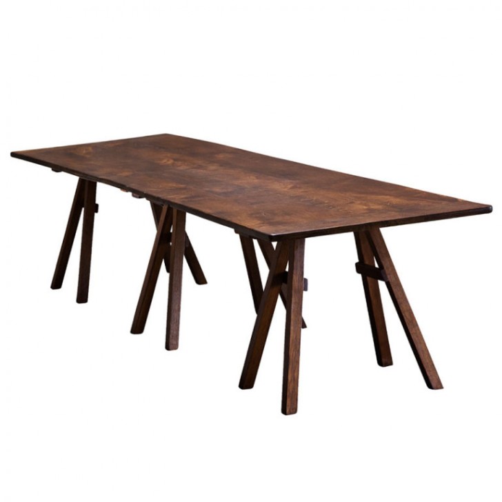 Furniture , 7 Perfect Sawhorse Dining Table : Monumental English Sawhorse Table