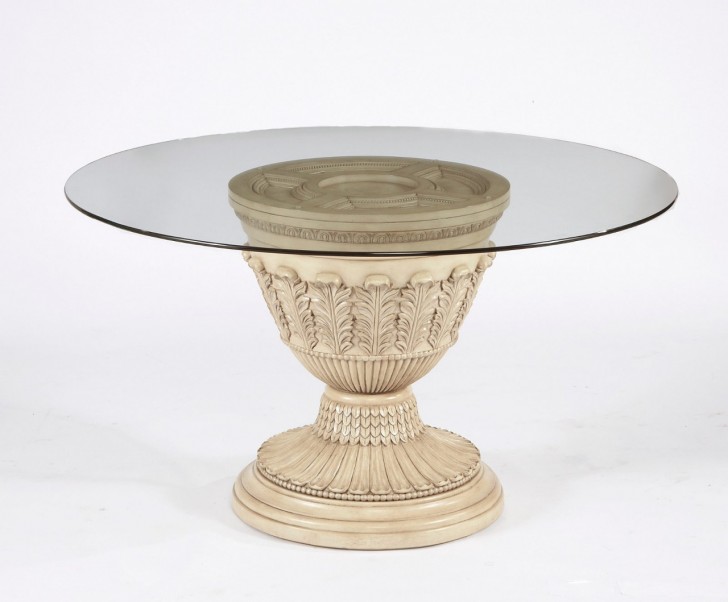 Furniture , 7 Good White Round Pedestal Dining Table : Ortanique Round Pedestal Dining Table