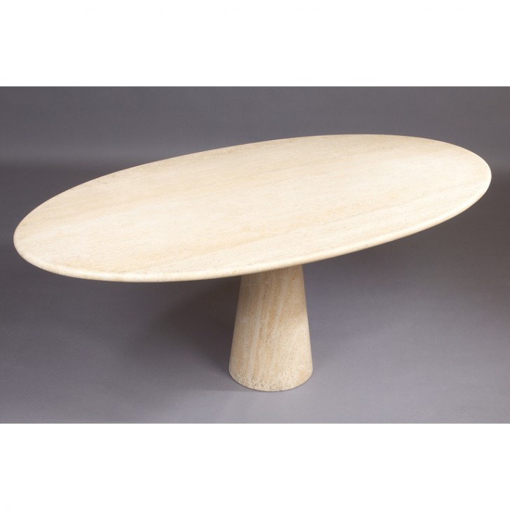 Furniture , 7 Unique Travertine Dining Table : Oval Travertine Italian Dining Table
