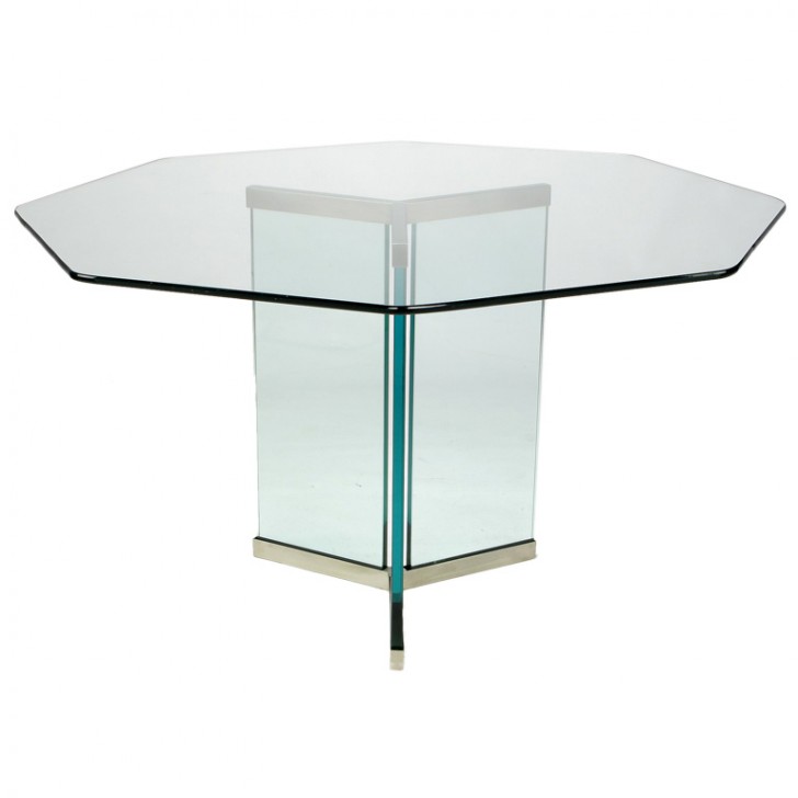 Furniture , 7 Fabulous Octagonal Dining Table : Pace Collection Octagonal Glass