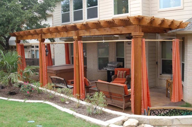 Homes , 8 Outstanding Pergola curtains : Pergola Privacy Curtains