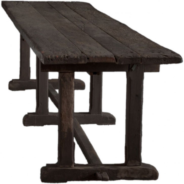 Furniture , 7 Charming Primitive Dining Table : Primitive Long Wood Dining
