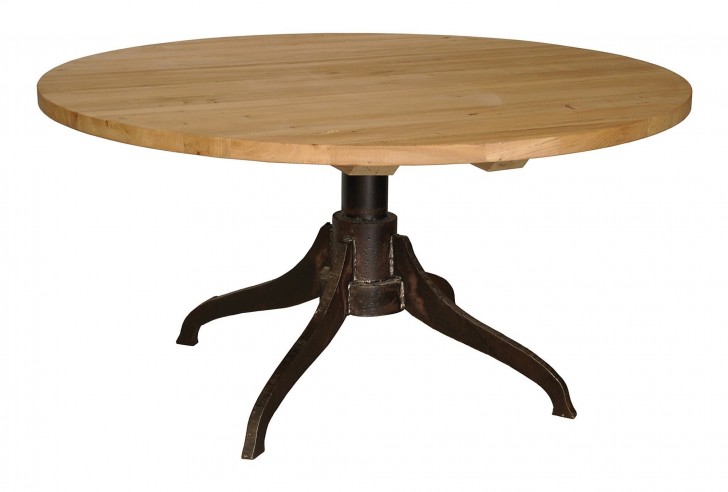 Furniture , 8 Good Round Reclaimed Wood Dining Table : Reclaimed Wood Round Industrial Dining Table