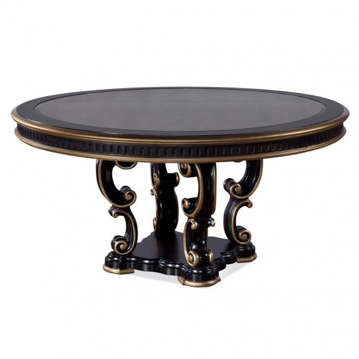 Furniture , 7 Lovely Black Pedestal Dining Table With Leaf : Round Dining Table