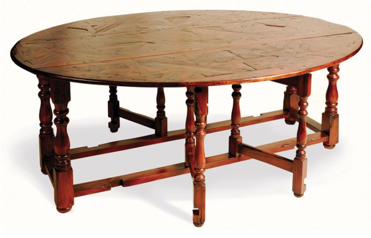 Furniture , 8 Awesome Gateleg Dining Table : Rustic Acacia Oval Gateleg Dining Table