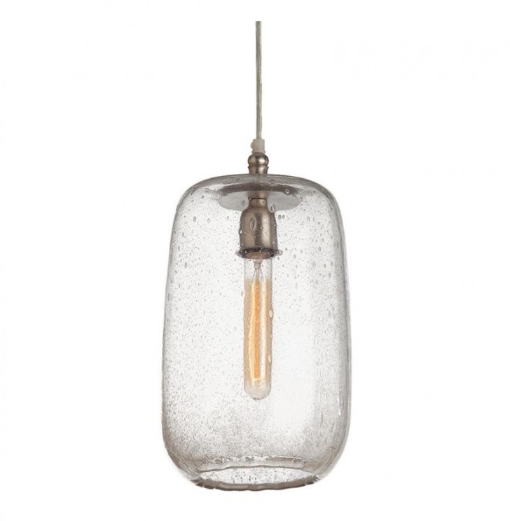 Lightning , 8 Hottest Seeded glass pendant light : Shelton Industrial Loft Globular Seeded Glass Pendant