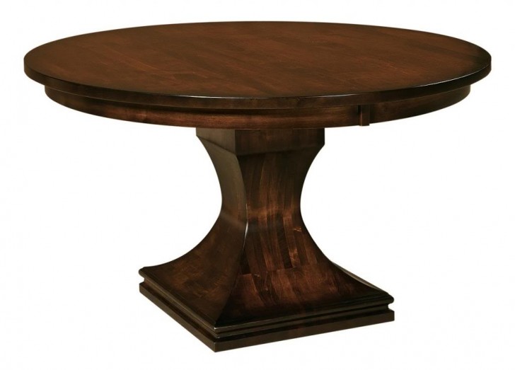 Furniture , 7 Top Amish Round Dining Table : Shown In Brown Maple