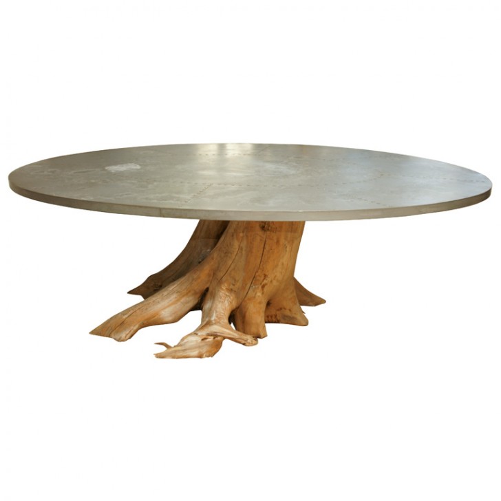 Furniture , 8 Unique Zinc Topped Dining Table : Spectacular Oval Zinc Top Dining Table