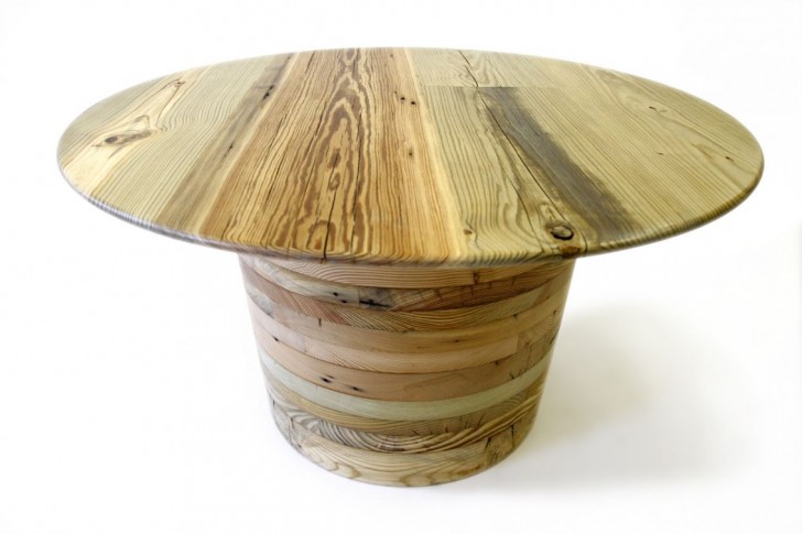 Furniture , 8 Good Reclaimed Wood Dining Table Round : Timber Reclaimed Wood Round Dining Table