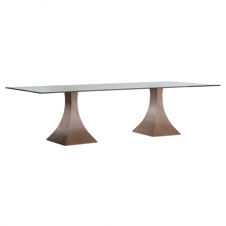 Furniture , 7 Unique Dining Table Pedestals For Glass Tops : Twin Tulip Pedestal Dining Table