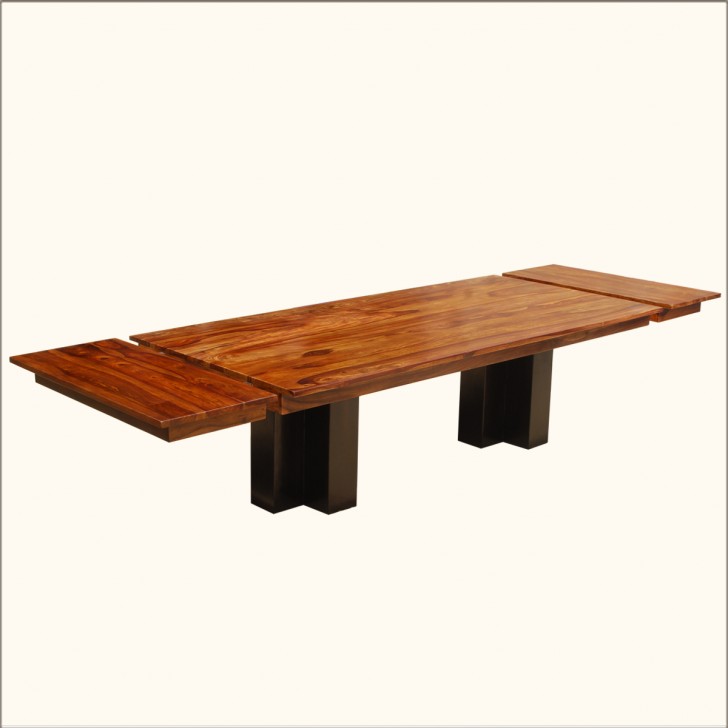 Furniture , 8 Good Rectangular Pedestal Dining Table : Wood Double Pedestal Large Table