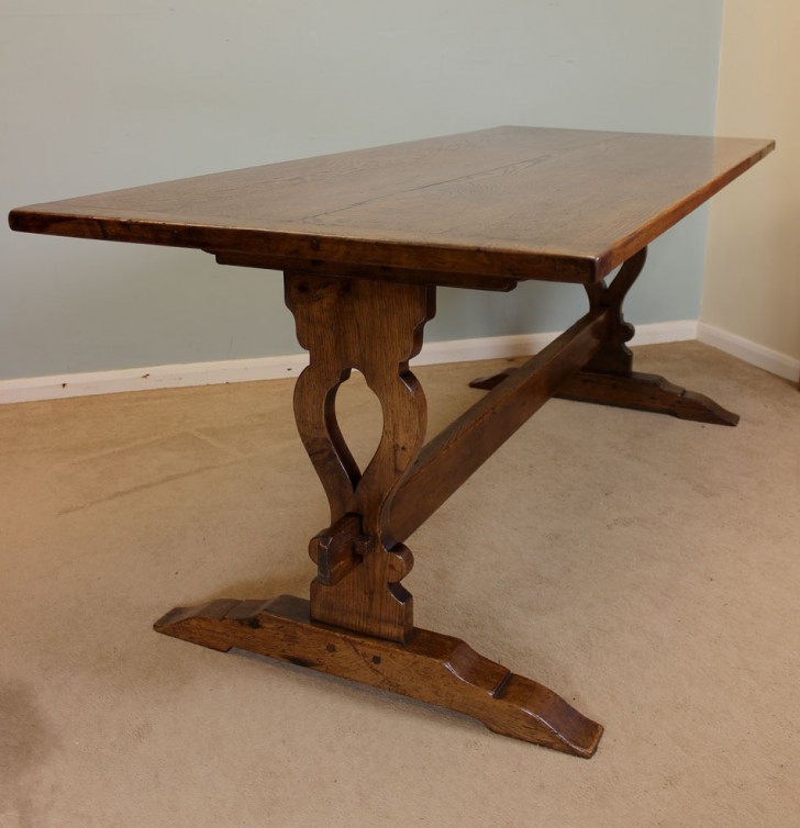 Furniture , 6 Perfect Reclaimed Oak Dining Table : Antique Display Cabinets