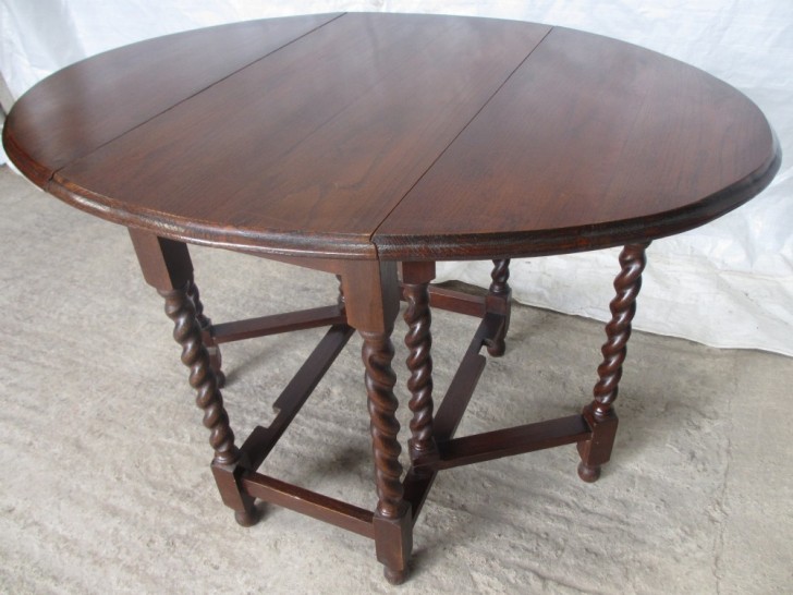Furniture , 8 Unique Oval Drop Leaf Dining Table : Barley Twist Dining Table