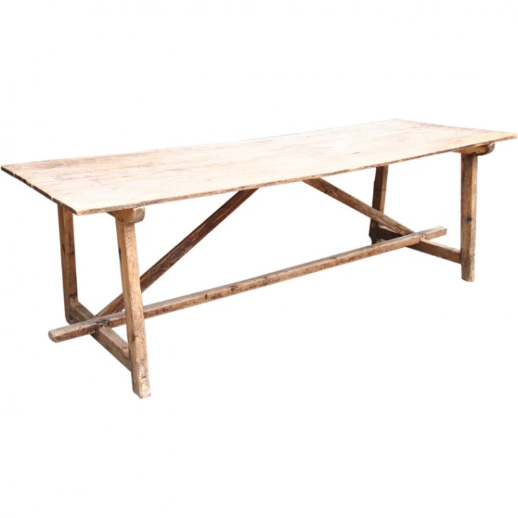 Furniture , 6 Gorgeous Oak Trestle Dining Table : Bleached Oak Trestle Dining Table