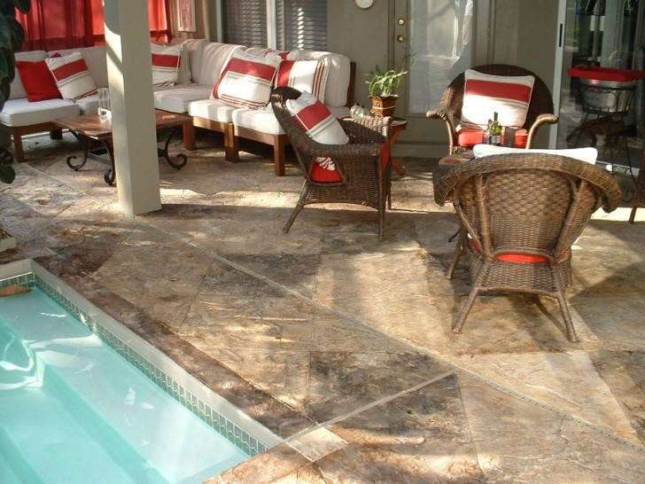 Others , 7 Superb Stamped concrete pool deck :  Concrete Flooring