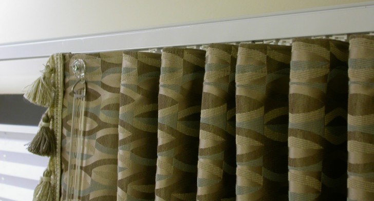 Furniture , 8 Nice Ripplefold drapery :  Curtain Rods For Bay Windows