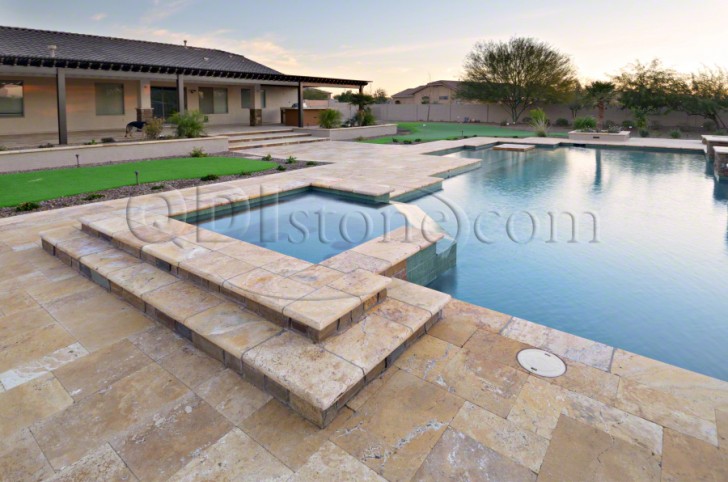 Others , 7 Hottest Travertine pool coping :  Marble Floor