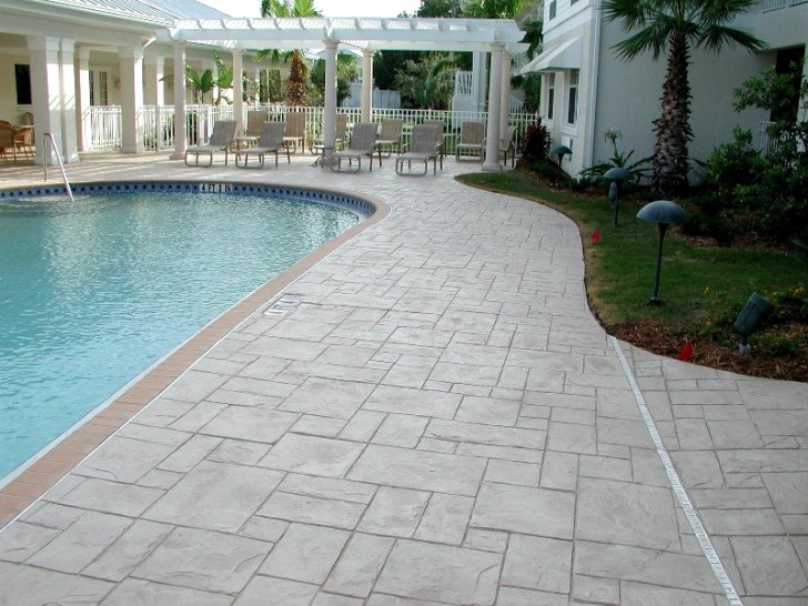 Others , 7 Superb Stamped concrete pool deck : Stamped Concrete Pool Deck
