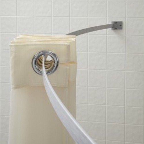 Bathroom , 8 Top Curved shower curtain rod : Aluminum Curved Shower Curtain Rod