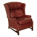 Furniture , 7 Ideal Leather wingback recliner : Burgundy Leather