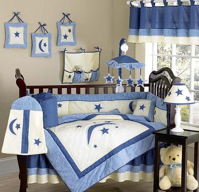 Bedroom , 8 Stunning Baby boy nursery themes : Chenille Stars And Moons