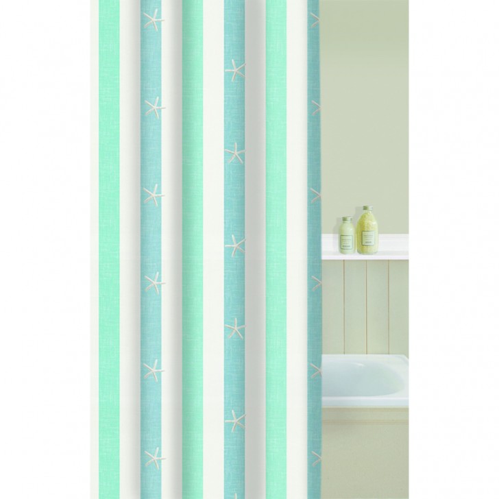 Others , 8 Best Coastal shower curtains : Coastal Stripe Shower Curtain
