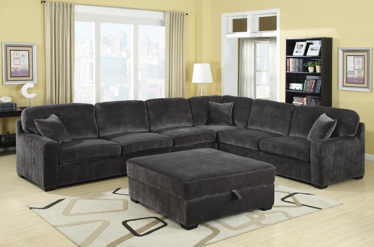 Furniture , 7 Cool Oversized sectional sofas : Contemporary Charcoal Grey