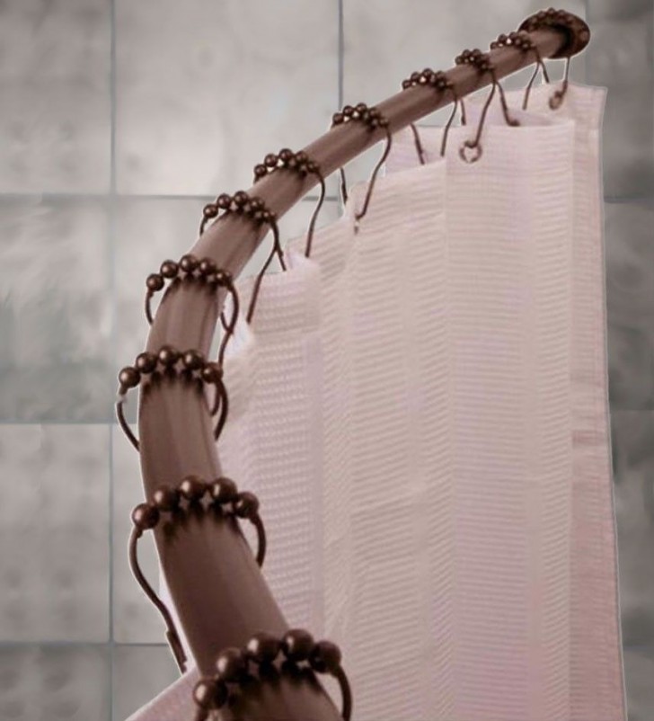 Bathroom , 8 Cool Curved curtain rod : Curved Shower Curtain