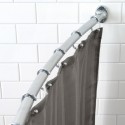 Bathroom , 8 Cool Curved curtain rod : Curved Shower Curtain Rod